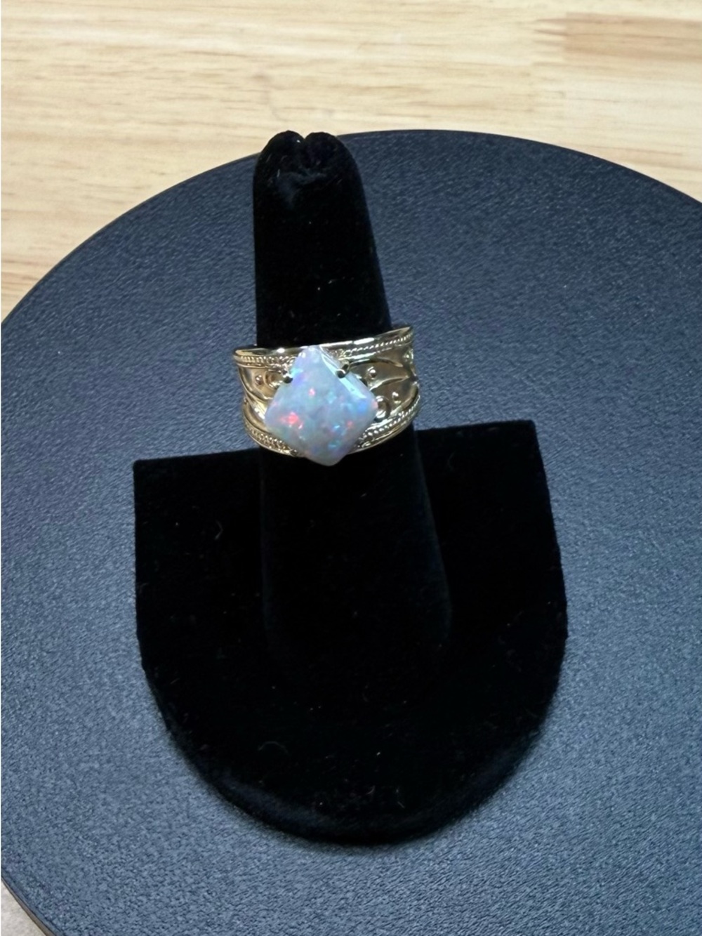 14k Gold Australian Opal Statement Ring - Picture 10 of 13